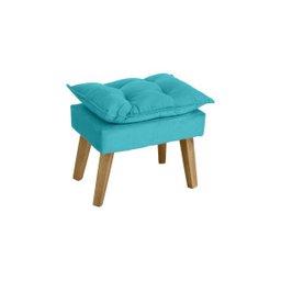 Puff Banqueta Decorativa Opala Suede Azul Turquesa Smf Decor - 1