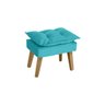 Puff Banqueta Decorativa Opala Suede Azul Turquesa Smf Decor - 1