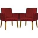 Ver imagem 1 de Kit 2 Poltronas Decorativas Mari Suede Pé Palito - Vermelho Suede