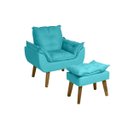 Ver imagem 1 de Poltrona Decorativa Opala e Puff Opala Suede Azul Turquesa Smf Decor