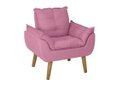 Ver imagem 4 de Kit 2 Poltronas Decorativas e Puff Opala Suede Rosê Smf Deco