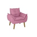 Ver imagem 4 de Kit 2 Poltronas Decorativas e Puff Opala Suede Rosê Smf Deco