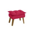 Ver imagem 3 de Kit 2 Poltronas Decorativas e Puff Opala Suede Vermelho Smf Decor