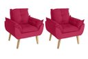Ver imagem 1 de Kit 2 Poltronas Decorativas Opala Suede Vermelho Smf Decor
