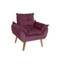 Poltrona Decorativa Opala Suede Bordô Smf Decor - 1