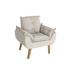 Kit 2 Poltronas Decorativas Opala Suede Bege - 2