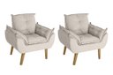 Ver imagem 1 de Kit 2 Poltronas Decorativas Opala Suede Bege