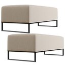 Ver imagem 1 de Kit 02 Puffs Decorativo Sala de Estar Bali W01 Base Ferro 120x50 cm Linho Bege - Lyam Decor