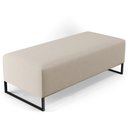 Ver imagem 7 de Kit 02 Puffs Decorativo Sala de Estar Bali W01 Base Ferro 120x50 cm Linho Bege - Lyam Decor