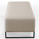 Ver mais imagens de Kit 02 Puffs Decorativo Sala de Estar Bali W01 Base Ferro 120x50 cm Linho Bege - Lyam Decor