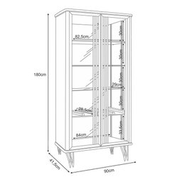 Buffet Saluti e Cristaleira Évora Off White – Hb Móveis - 8