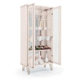 Buffet Saluti e Cristaleira Évora Off White – Hb Móveis - 7