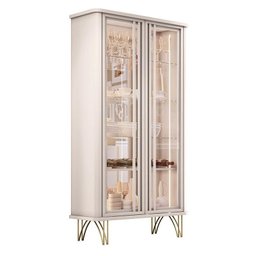 Buffet Saluti e Cristaleira Évora Off White – Hb Móveis - 6