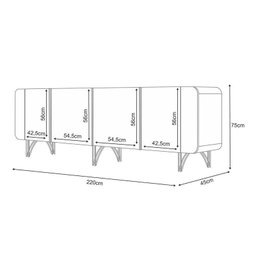 Buffet Saluti e Cristaleira Évora Off White – Hb Móveis - 5