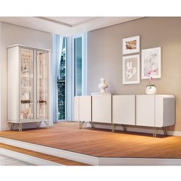 Buffet Saluti e Cristaleira Évora Off White – Hb Móveis - 2