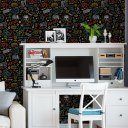 Ver imagem 2 de Papel de Parede Temático Gamer Fundo Preto - 3,00x0,50m