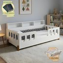 Ver imagem 2 de Cama Completa Nina com Colchão Exonval Trança 2,5m para Quarto Infantil com Lousa Mágica - Cinza