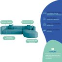 Ver imagem 4 de Sofá Modular Sala de Estar Decoração Luxo 265cm Lado Esquerdo Suede Celinne Luxuoso