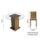 Ver imagem 5 de Conjunto Sala de Jantar Madesa Débora Mesa Tampo de Vidro Redondo 4 Cadeiras - Rustic/bege