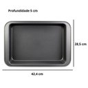 Ver imagem 2 de Forma Assadeira Alta Retangular Antiaderente Carbono 42cm