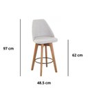 Ver imagem 2 de Kit 3 Banquetas Maya Gourmet Giratória-tamanho Médio 62 Cm do Chão até o Assento-tecido Linho