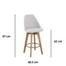 Kit 3 Banquetas Maya Gourmet Giratória-tamanho Médio 62 Cm do Chão até o Assento-tecido Linho - 2