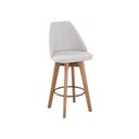 Ver imagem 6 de Kit 3 Banquetas Maya Gourmet Giratória-tamanho Médio 62 Cm do Chão até o Assento-tecido Linho