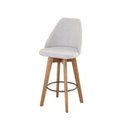 Ver imagem 3 de Kit 3 Banquetas Maya Gourmet Giratória-tamanho Médio 62 Cm do Chão até o Assento-tecido Linho