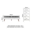 Ver imagem 2 de Rack para TV até 65 Polegadas Madesa Londres e Estante Escada Branco Cor:Branco