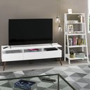 Ver imagem 1 de Rack para TV até 65 Polegadas Madesa Londres e Estante Escada Branco Cor:Branco