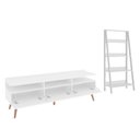 Ver imagem 3 de Rack para TV até 65 Polegadas Madesa Londres e Estante Escada Branco Cor:Branco