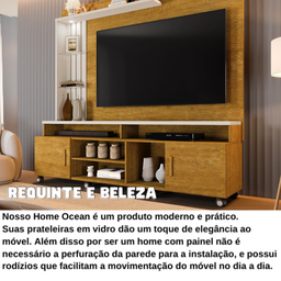 Estante Rack para Tv 65" Home Ocean:naturale/ Off White - 2