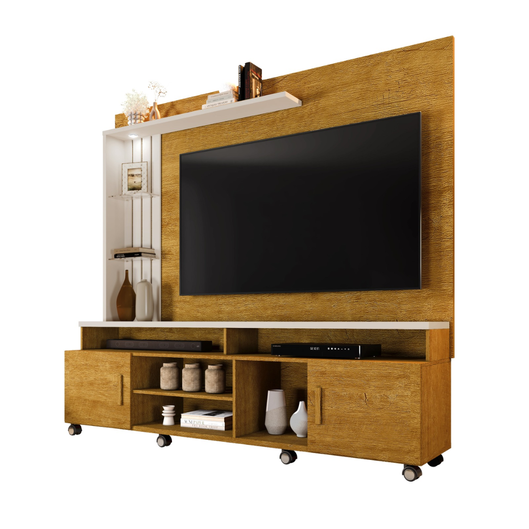 Estante Rack para Tv 65" Home Ocean:naturale/ Off White