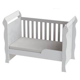 Quarto de Bebê Ariel 4 Portas Berço Mirelle com Colchão e Cama Babá Julia Branco Brilho – Carolina - 3