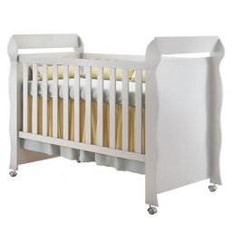 Quarto de Bebê Ariel 4 Portas Berço Mirelle com Colchão e Cama Babá Julia Branco Brilho – Carolina - 2