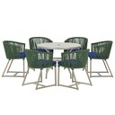 Ver imagem 1 de Mesa e 6 Cadeiras de Jantar Noronha Fendi E10 Trama Original Verde