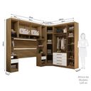 Ver imagem 4 de Quarto Modulado Queen Canto Diagonal Guarda-roupas Maleiro e Cabeceira Paris Master Luciane Móveis