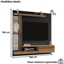 Ver imagem 3 de Painel Suspenso Tv 55 Pol 160 Cm Denver Preto Cinamomo Bechara