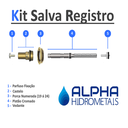 Ver imagem 3 de Kit Reparo Salva Registro Pressão Chuveiro Universal Metal:Amarelo/Cromado