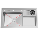 Ver imagem 5 de Cuba Cozinha Gourmet Veneza Aço Inox 304 Lava Copos Goldenx