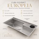 Ver imagem 7 de Cuba Cozinha Gourmet Veneza Aço Inox 304 Lava Copos Goldenx