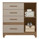Ver imagem 5 de Cômoda para Quarto 98cm com 4 Gavetas Baco Carvalho/fendi Z17 - Mpozenato