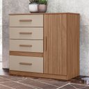 Ver imagem 7 de Cômoda para Quarto 98cm com 4 Gavetas Baco Carvalho/fendi Z17 - Mpozenato