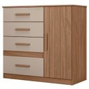 Ver imagem 6 de Cômoda para Quarto 98cm com 4 Gavetas Baco Carvalho/fendi Z17 - Mpozenato