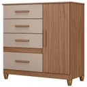 Ver imagem 1 de Cômoda para Quarto 98cm com 4 Gavetas Baco Carvalho/fendi Z17 - Mpozenato