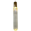 Ver imagem 1 de Pendente Tubo Vidro 53cm Dourado Led 5w 3200k Bivolt Iluminação Moderna Metal Vidro Ambientes Intern