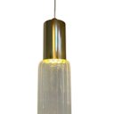 Ver imagem 2 de Pendente Tubo Vidro 53cm Dourado Led 5w 3200k Bivolt Iluminação Moderna Metal Vidro Ambientes Intern