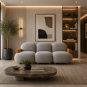 Ver imagem 1 de Sofá Leaf 250 cm 3 Lugares Orgânico Luxo Sala de Estar:Bouclê Cinza Escuro