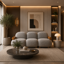 Ver imagem 3 de Sofá Leaf 250 cm 3 Lugares Orgânico Luxo Sala de Estar:Bouclê Cinza Escuro