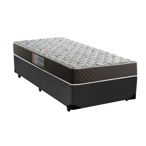 Cama Box Solteiro Colchão Mola Bonnel Premium + Box Sintético 60x88x188 Cor:cinza